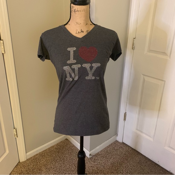 ILNY Tops - I Love NY New York Rhinestone T-Shirt Size XL